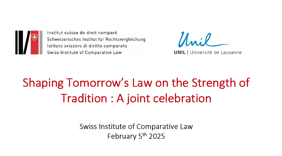 Shaping Tomorrow’s Law on the Strength of Tradition : A joint celebration 