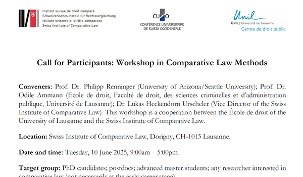 Call for Participants: Workshop in Comparative Law Methods